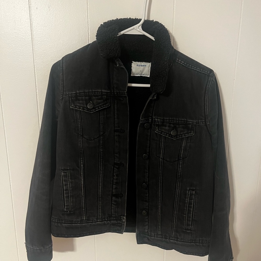 Old Navy Black Jacket with Fleece Collar